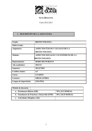 Aspectos Éticos y Legales de la Biotecnología