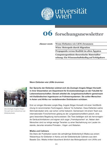 06 forschungsnewsletter - Forschungsnewsletter - Universität Wien