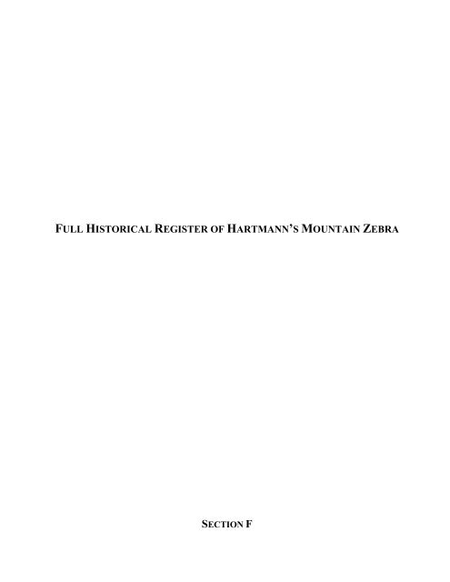 international studbook hartmann's mountain zebra - Marwell Zoo