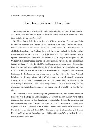 W. Dobelmann - Ein Bauernsohn wird Heuermann.pdf - Das Werner ...