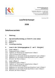 Leseförderkonzept 2008 Inhaltsverzeichnis - strato