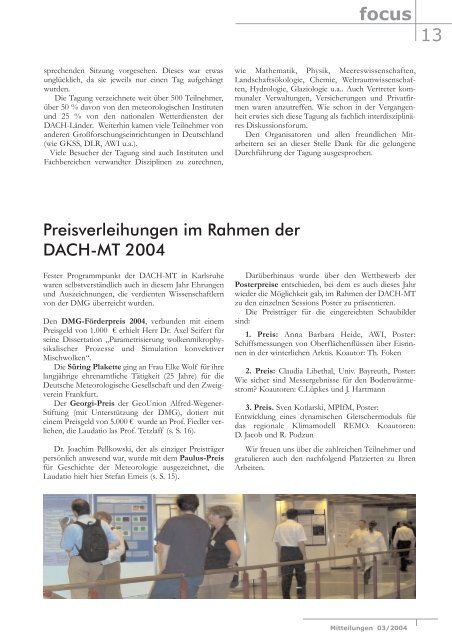 Mitteilungen 03 / 2004 - Deutsche Meteorologische Gesellschaft eV ...