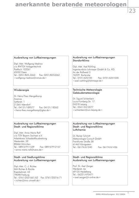 Mitteilungen 03 / 2004 - Deutsche Meteorologische Gesellschaft eV ...