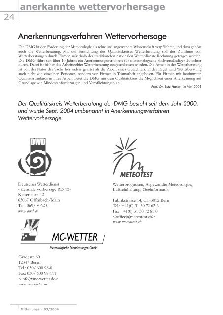 Mitteilungen 03 / 2004 - Deutsche Meteorologische Gesellschaft eV ...