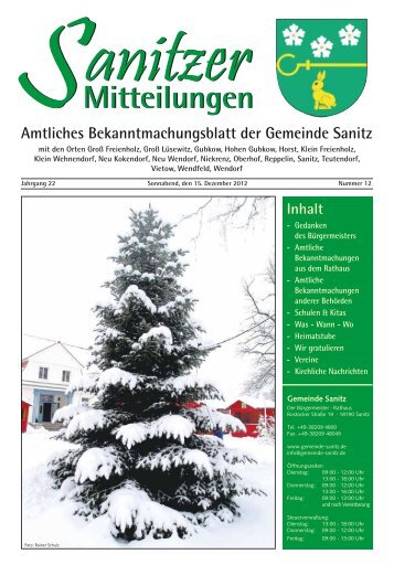 Mitteilungen Mitteilungen - Sanitz