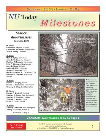 Milestones - Northeast Utilities