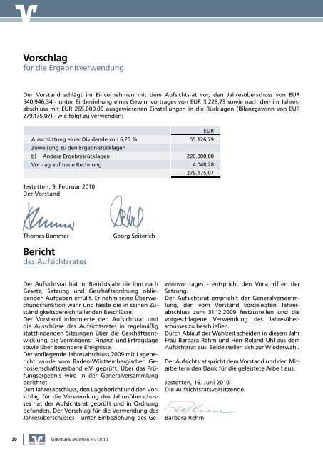 Bericht - Volksbank-Jestetten