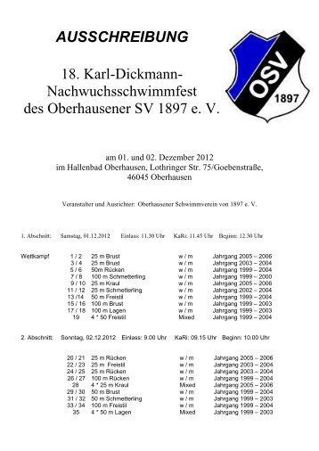 AUSSCHREIBUNG 18. Karl-Dickmann ... - DSV