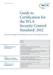 WLA-SCS:2012 Assessment form - World Lottery Association