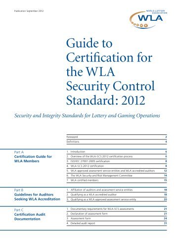 WLA-SCS:2012 Assessment form - World Lottery Association