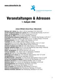 Veranstaltungen & Adressen - ekmonheim