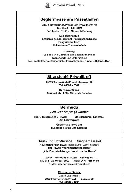 Priwall - Gemeinschaft der Priwallbewohner eV