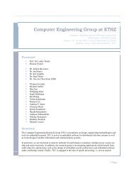 Computer Engineering Group at ETHZ - Computer Engineering and ...