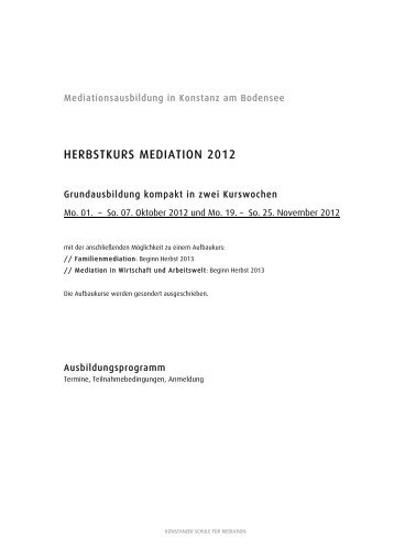 Programm als PDF - Konstanzer Schule für Mediation