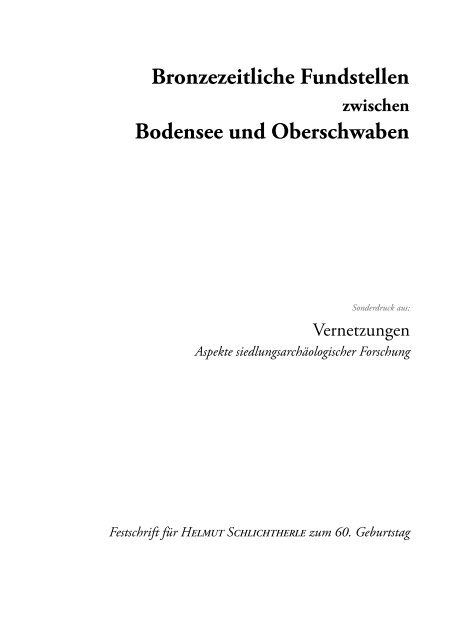 Bronzezeitliche Fundstellen Bodensee und Oberschwaben