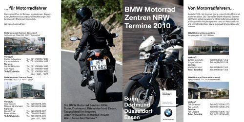 BMW Motorrad Zentren NRW Termine 2010