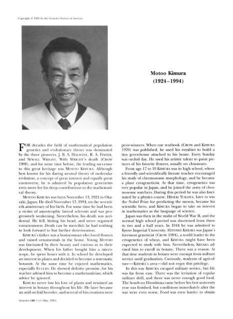 Motoo Kimura Genetics