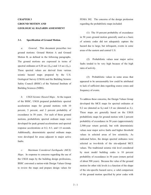 Chapter 3 Ground Motion And Geological Hazards Assessment
