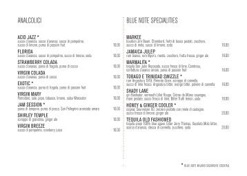 Lista Drink - Blue Note