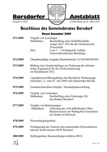 Borsdorfer Amtsblatt - in der Gemeinde Borsdorf