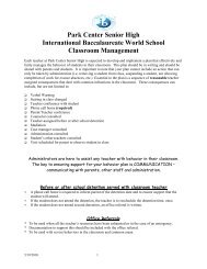 park center senior high code of conduct - Osseo Area Schools