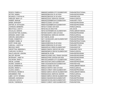 Seniority - ESPs - Osseo Area Schools