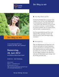 Der Weg zu mir Donnerstag, 28. Juni 2012 - Contilia Gruppe