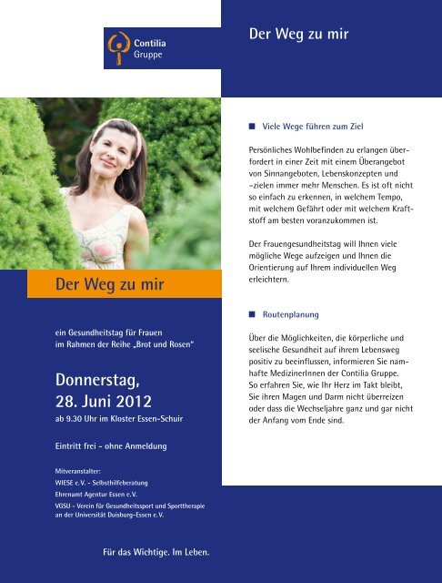 Der Weg zu mir Donnerstag, 28. Juni 2012 - Contilia Gruppe