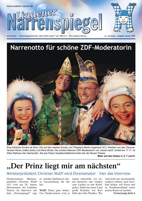 „Der Prinz liegt mir am nächsten“ - Lindener Narren