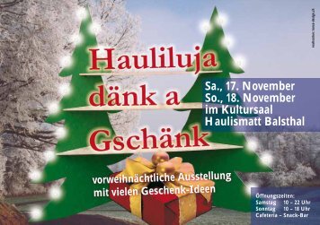 vorweihnächtliche Ausstellung mit vielen Geschenk-Ideen Sa., 17 ...