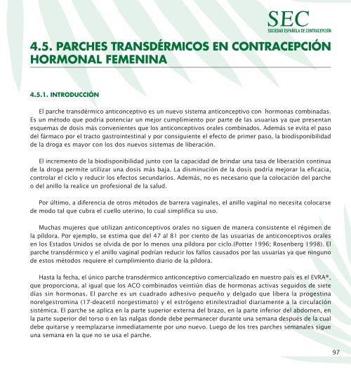 4.5. parches transdérmicos en contracepción hormonal femenina