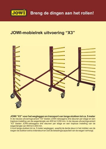 Breng de dingen aan het rollen! JOWI-mobielrek uitvoering “X3”