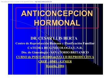 Anticoncepción hormonal - GFMER