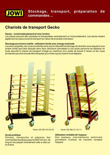 Chariots de transport Gecko - JOWI
