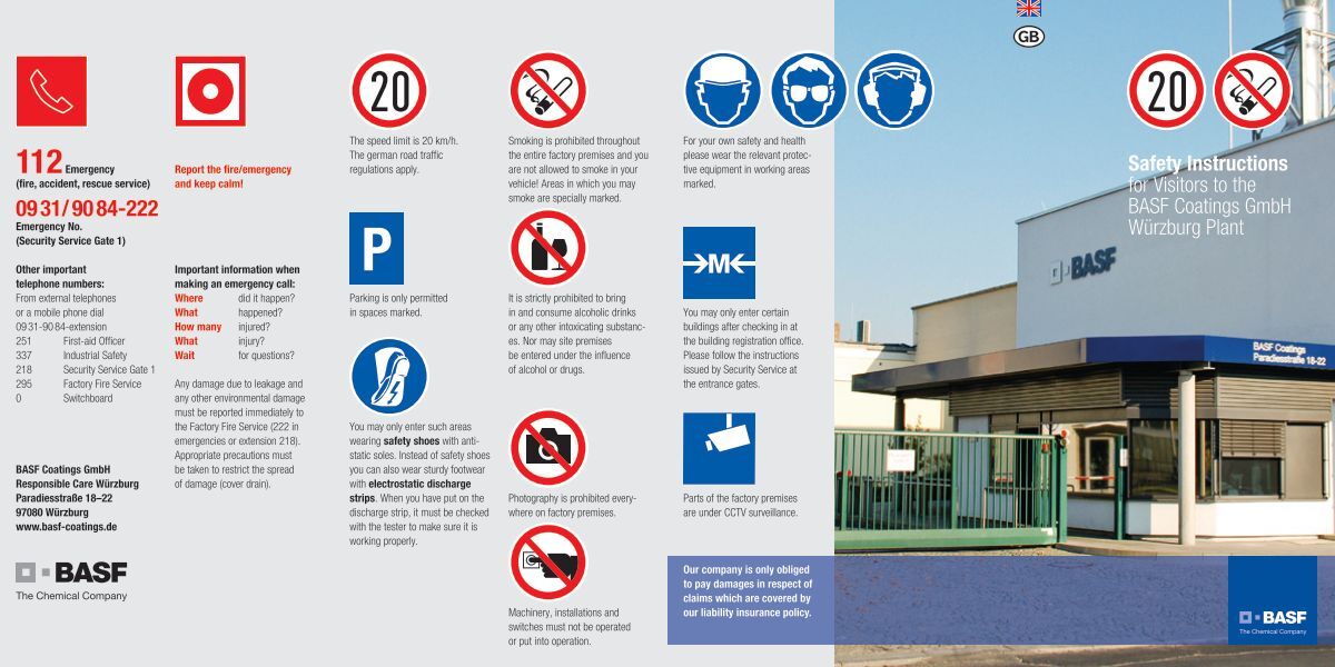 Safety Instructions for Visitors to the BASF Coatings GmbH ...