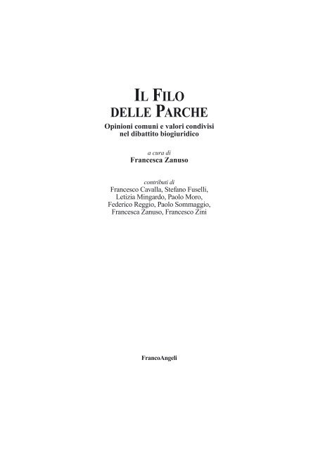 filo delle parche - Franco Angeli Editore