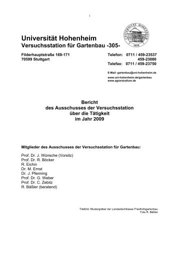 Universität Hohenheim Versuchsstation für Gartenbau - OPUS ...