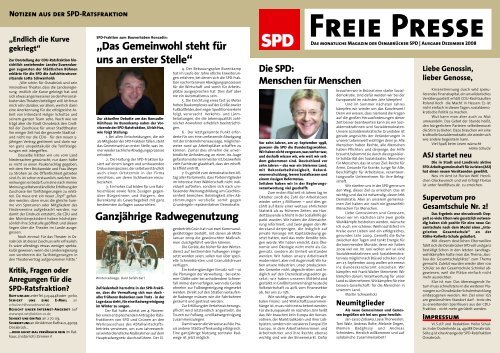 Freie Presse - Dezember 2008 - SPD Osnabrück