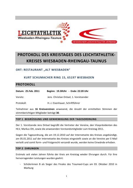 protokoll des kreistages des leichtathletik - HLV Kreis Wiesbaden ...