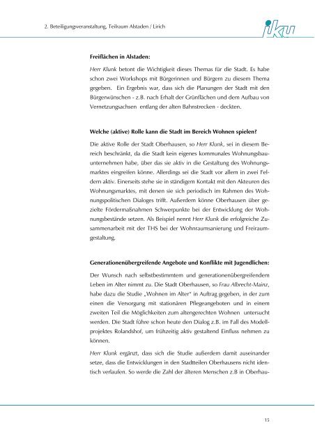 Gesamtdokumentation 2.Beteiligungsrunde - Stadt Oberhausen
