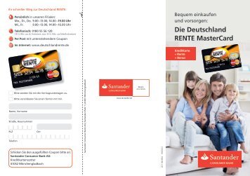 Die Deutschland RENTE MasterCard - Santander Consumer Bank