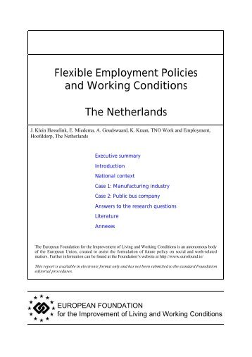 Flexible Employment Policies and Working Conditions The ...