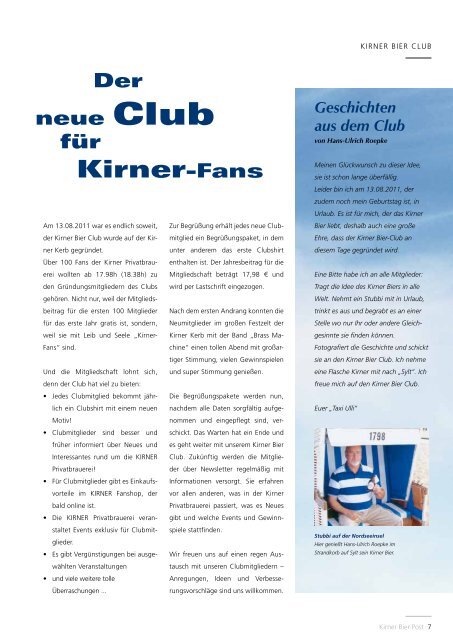 Das Magazin der Kirner Privatbrauerei – für Freunde ... - Kirner Bier