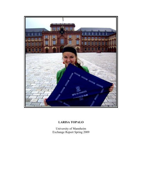 LARISA TOPALO University of Mannheim Exchange Report ... - BWL