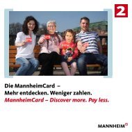 Die MannheimCard - Tourist Information Mannheim