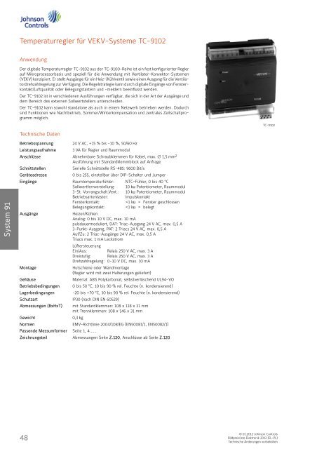 [PDF] Preisliste Elektronik 2012 - Johnson Controls