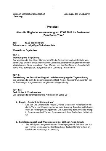 Protokoll JHV DEG für 2012