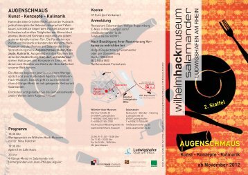 AUGENSCHMAUS Kunst - Konzepte - Wilhelm-Hack-Museum