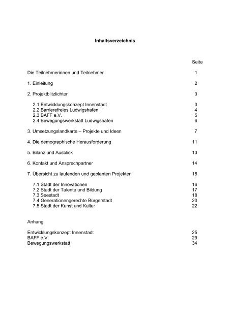 Berichte zur Stadtentwicklung - Ludwigshafen