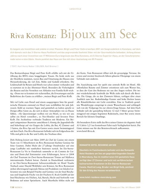 Tourbillon (Ausgabe Herbst 2009) - Hotel Riva